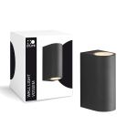 D'Lite Wandleuchte Vossem Schwarz Up & Down| IP54 - Geeignet für 2x GU10