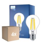 Mehrfachpackung 4x Philips MASTER Value LED Glühbirne E27 Birne Klar 11.2W 1521lm - 927 Extra Warmweiß | Höchste Farbwiedergabe - Dimmbar - Ersatz für 100W