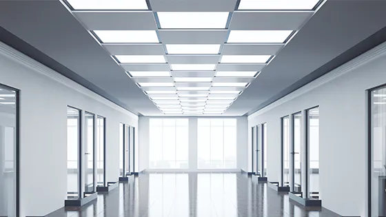 LED-Panels Büroflur mit LED-Panels