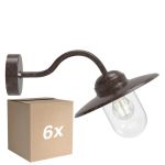 Lot 6x Nordlux Luxembourg Applique Murale Métal et Verre Rouille | IP54 - Convient pour E27